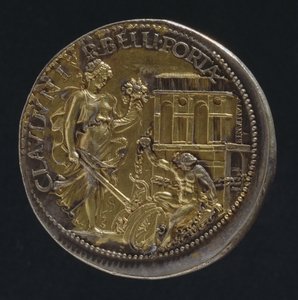 Medalj föreställande en allegorisk figur, 1533 (baksidan av 18062) (för verso se 119186) av Benvenuto Cellini