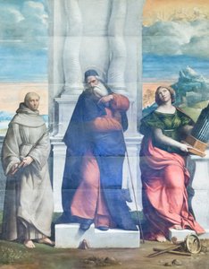 Sankt Antonius abbot, Antonius av Sicilien och Cecilien av Benvenuto Tisi da Garofalo