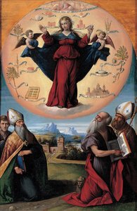 Den obefläckade avlelsen med helgon, ca. 1535-1550