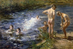 Pojkar vid floden, 1899.