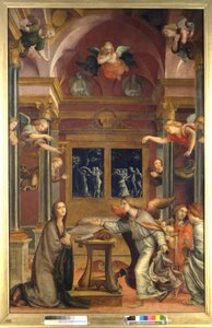 Annunciation, c.1523 (olja på panel)