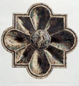 Tallrik jaspé med fack - Tallrik keramik, i "" The work of Bernard Palissy"" av C. Delange och C. Borneman, Paris