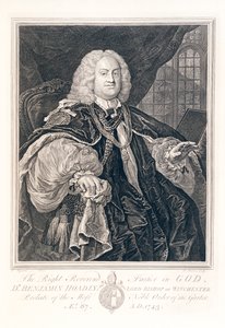 Porträtt av Dr Benjamin Hoadly, Lord Bishop of Winchester, 1743. av Bernard Baron