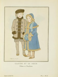 Claude och hans syster - Pelisse och Douilette av Bernard Boutet de Monvel