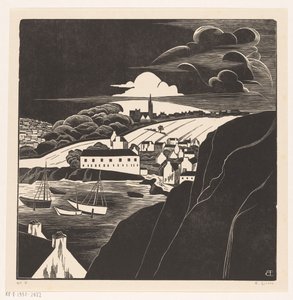 Hamn vid lågvatten (originaltitel på objekt) av Bernard Essers (signed by artist)