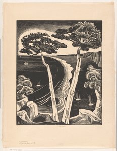 Pinjeträd (Breton Bay vid lågvatten) (originaltitel på objektet) av Bernard Essers (signed by artist)