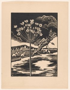 Svanblomma i ett landskap av Bernard Essers (signed by artist)