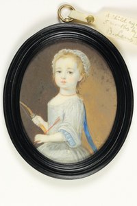 Ett litet barn född 1714, ca 1716 (akvarell på elfenben) av Bernard III Lens