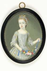 Margaret Cavendish Holles Harley, efteråt hertiginna av Portland (akvarell på elfenben) av Bernard III Lens