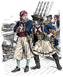 Två pirater hotar Illustration av Bernard Partridge (1861-1945) från 