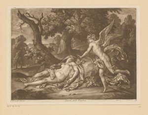 Cupido en Psyche Amor och psyke (titel på objekt) av Bernard Lens (II)