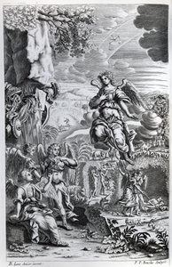 Ärkeängeln Uriel informerar Gabriel om att Satan är i Edens lustgård, illustration från 