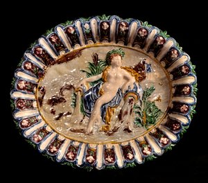 Allegori av vatten Keramik i glaserad lera av Bernard Palissy (1510-1589)