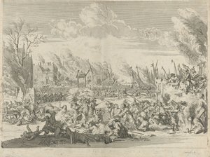Franska grymheter i Bodegraven och Zwammerdam, 1672 av Bernard Picart (workshop of)