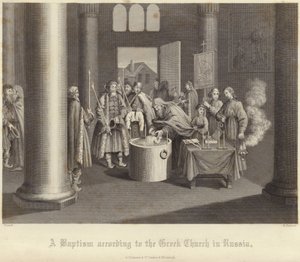 Ett dop enligt den grekiska kyrkan i Ryssland av Bernard Picart