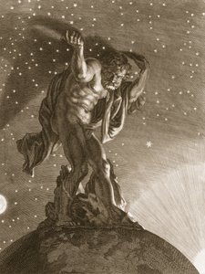 Atlas bär himlen på sina axlar, 1731 av Bernard Picart