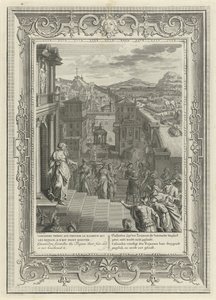 Cassandra förutspår Trojas undergång, 1731 av Bernard Picart