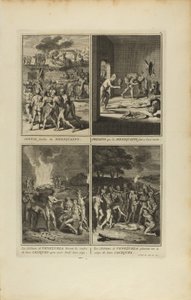 Mexikansk begravningskonvoj/Presens que les Mexiquains...les Habitans de Venezuela.../ av Bernard Picart
