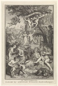 Landskap med herdar och herdinnor Titelsida för: F. Greenwood, Poems, 1719 av Bernard Picart