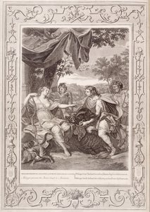 Meleager presenterar vildsvinens huvud till Atalanta, 1731 av Bernard Picart