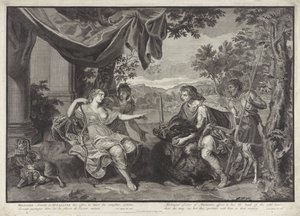 Meleager ger huvudet av den kaledonska galten till Atalanta History of Meleager (serietitel) av Bernard Picart