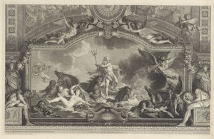 Neptunus lugnar vågorna Quos Ego (titel på objekt) av Bernard Picart