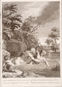 Salmacis och Hemaphroditus förenade i en kropp, 1731 av Bernard Picart