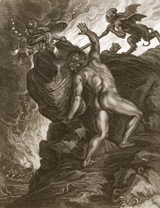Sisyfos trycker sin sten uppför ett berg, 1731