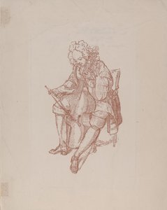 The Bass Viol Player, 1707 av Bernard Picart