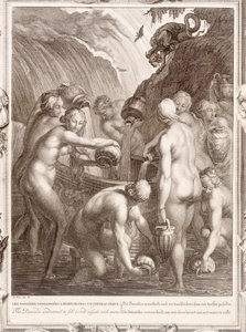 Danaiderna dömda att fylla uttråkade fartyg med vatten, 1730 av Bernard Picart