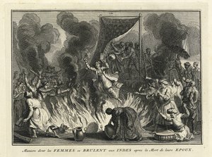 Änkabränning i Indien, 1728 av Bernard Picart