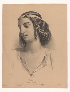 Portret van de skådespelerskan Mademoiselle Rachel (Élisabeth Rachel Félix) Rachel (titel på objekt) Studie (serietitel på objekt)