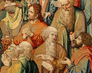 flamländsk gobeläng. Passion of Jesus (Passion of Christ eller Passion of the Lord Pentecost). National Heritage inv 10005817.