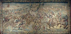 Avsnitt av slaget vid Pavia (1525) av Bernard van Orley