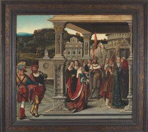 Sankta Helena inför påven i Rom, ca 1510-1520. av Bernard van Orley