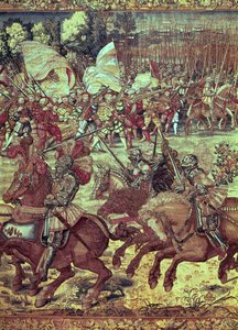 Slaget vid Pavia, 24 februari 1525 gobelängdetalj av 156716 av Bernard van Orley