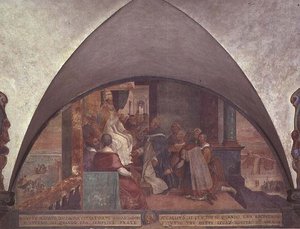 Mtakatifu Antoninus Anajiwasilisha Kwa Papa Eugenius III kama Balozi, lunette (fresco)swed