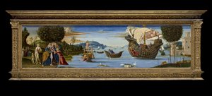 The Beloved of Enalus Sacrificed to Poseidon and Spared, c.1512 (tempera, olja & bladguld på trä)