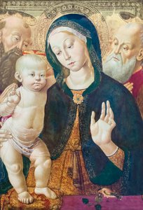 Jungfrun och barnet med två heliga, ca 1500 (olja på panel)