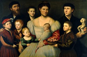 Porträtt av Arrigo Licinio och hans familj
