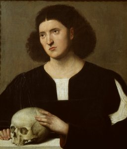 Porträtt av en ung man med en skalle, c1510-1515