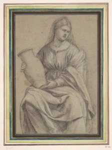 Kvinna som håller en vas av Bernardino Licinio