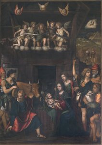 Tillbedjan av herdarna av Bernardino Luini