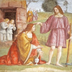Italien, Milano, Kyrkan Saint Maurice al Monastero Maggiore, Kristus uppstånden visar sig för Maria Magdalena av Bernardino Luini