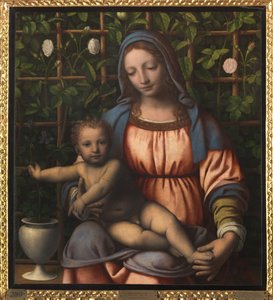 Madonna och barn (Madonna del Roseto) av Bernardino Luini
