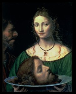 Salome med Johannes Döparens huvud, ca 1525-30 (panel) av Bernardino Luini