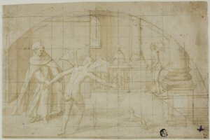 Design för en Lunette: Devils and Saint in a Monastery
