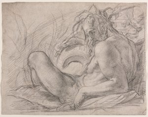 The River God Tiber (Studera för en fresk, Miracle of the Snow, eller Foundation of Santa Maria Maggiore, Rom i Canigiani-kapellet i S. Felicita, Florens)