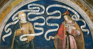 Aposteln Petrus och profeten Jeremia - Aposteln Peter och profeten Jeremia, av Pinturicchio, Bernardino, Workshop från (1454-1513). Färsk