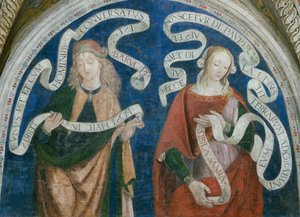 Le prophete Baruch et la sibylle samienne - Profeten Baruch och den samiska sibylla, av Pinturicchio, Bernardino, Workshop of (1454-1513). Fresk